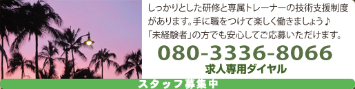 スタッフ募集中 求人専用ダイアル